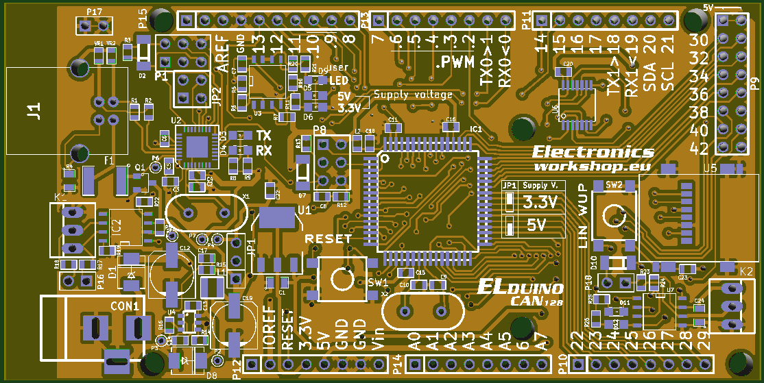 Elduino CAN128 - Arduino compatible board with CAN and LIN connectivity